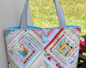 Digital PDF Pattern Market Tote Quilted Tote Bag