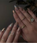 Glam Iridescent Press On Nails/Handmade Gel Nails In Medium Almond/Glue On Nails/Summer Nails/Birthday Wedding Prom Faux Nails/Gift for Her
