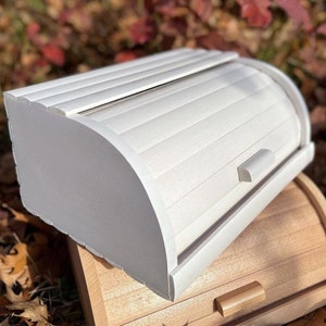 Eco Wood Bread Box White Natural Bread Box Kitchen Countertop Organizer Farmhouse Bread Storage Box