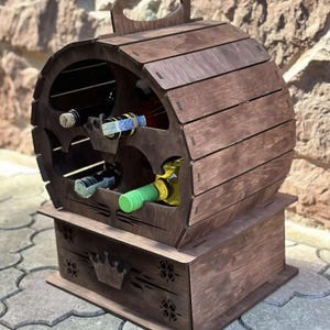 Mini Barek Bourbon Barrel Display Cabinet Barek na wino Whiskey Barek na beczki Szafka na whisky Ręcznie robiona beczka