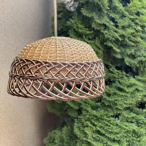 Wicker Pendant Lamp Basket Rattan Handwoven Natural Wicker Shade Farmhouse