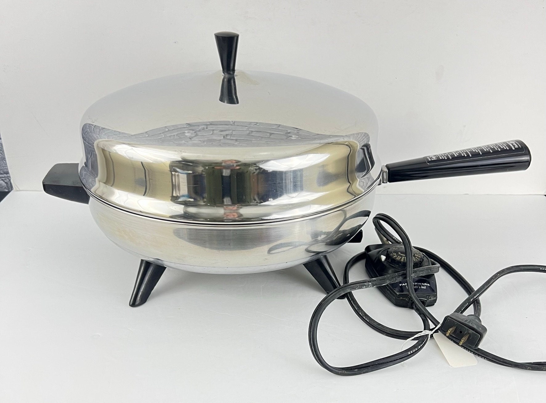 Farberware 12 Stainless Steel Electric Skillet FSS330 With Lid Tested 