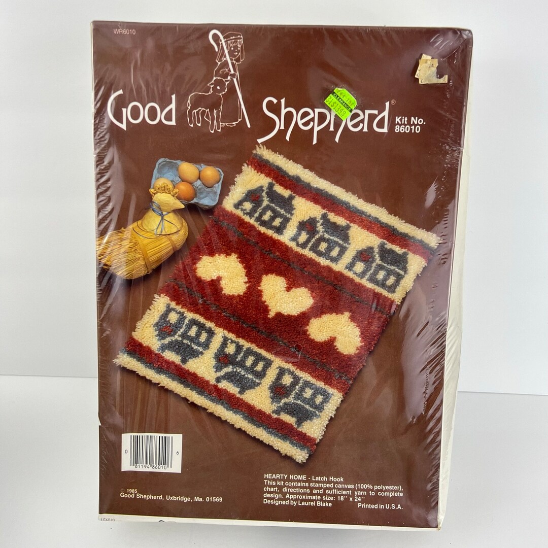 Vintage Latch Hook Rug Kit Hearty Home 18 X 24 Rectangle Rug Etsy