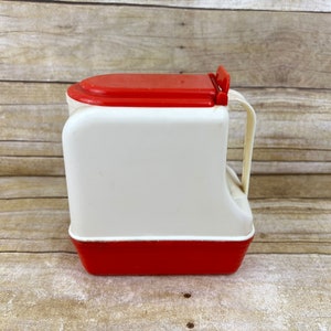 Vintage Lustro Ware Pitcher L-45 Red And White 2 Qt Made in USA MCM