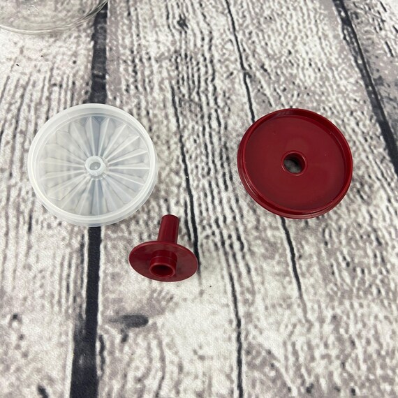 VTG Tupperware Counterparts Clear Acrylic Canister Push-button