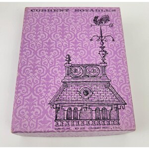 Current Notables Vintage  Notepads Box Set - Pastel Colors & Designs Rooster Houses Floral