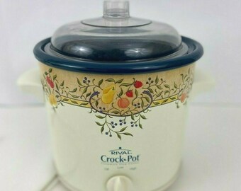 Rival, Kitchen, Vintage Rival Crock Pot Slow Cooker Blue Replacement  Stoneware Insert With Lid