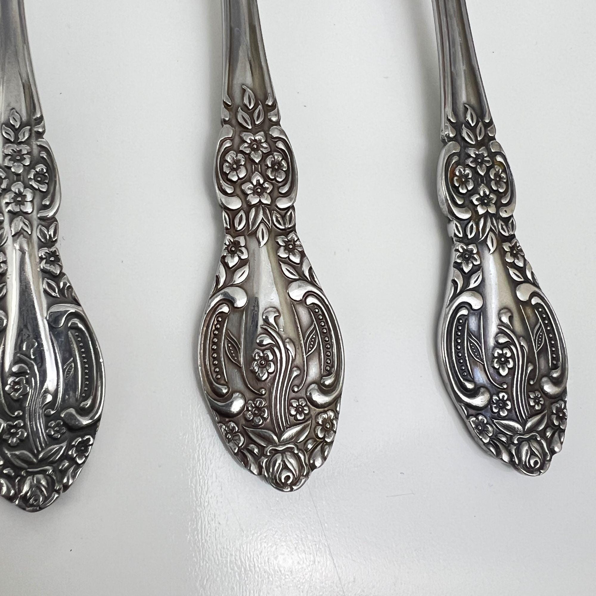 Springtime Stainless Flatware 4 Teaspoons + 2 Soup Vintage Japan Floral ...