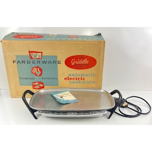 Vintage Farberware Aluminum Electric Griddle 260 W Perfect Heat