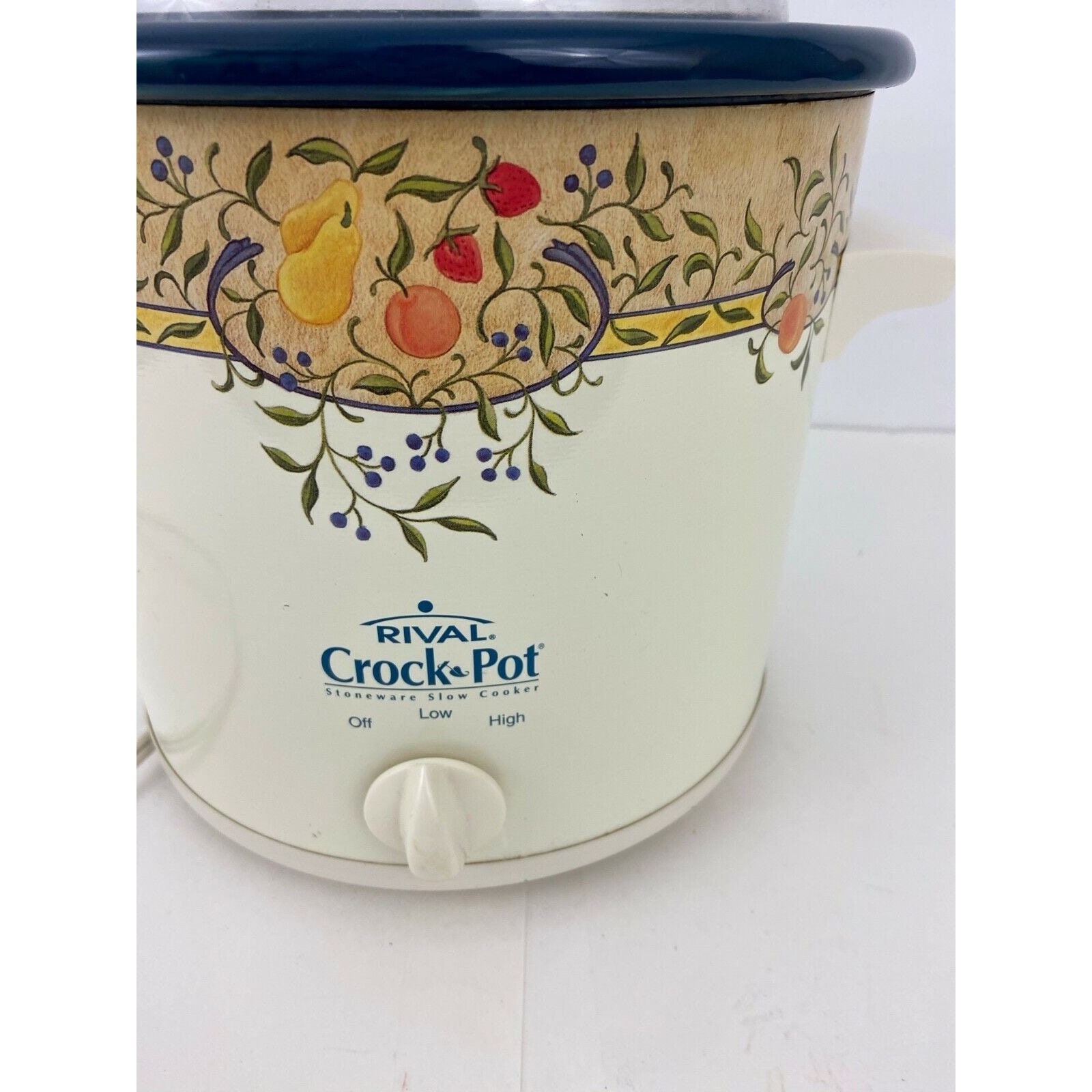 Working, Vintage Rival Slow Cooker Crock Pot With Herb Design, Stoneware  3.5 Qt 3150 Removable Crock With Original Plastic Lid -  Sweden