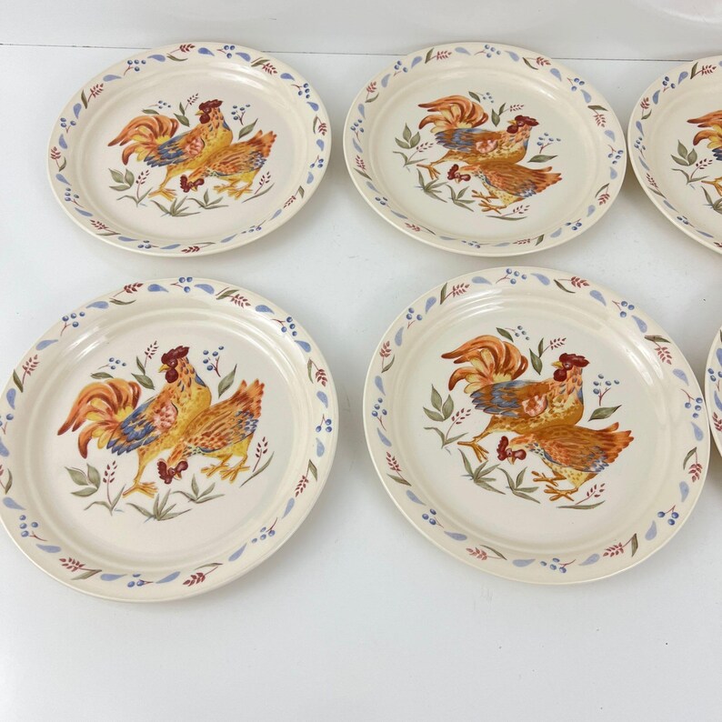 Corelle Country Morning Rooster Salad Plates - Set of 8 - Etsy