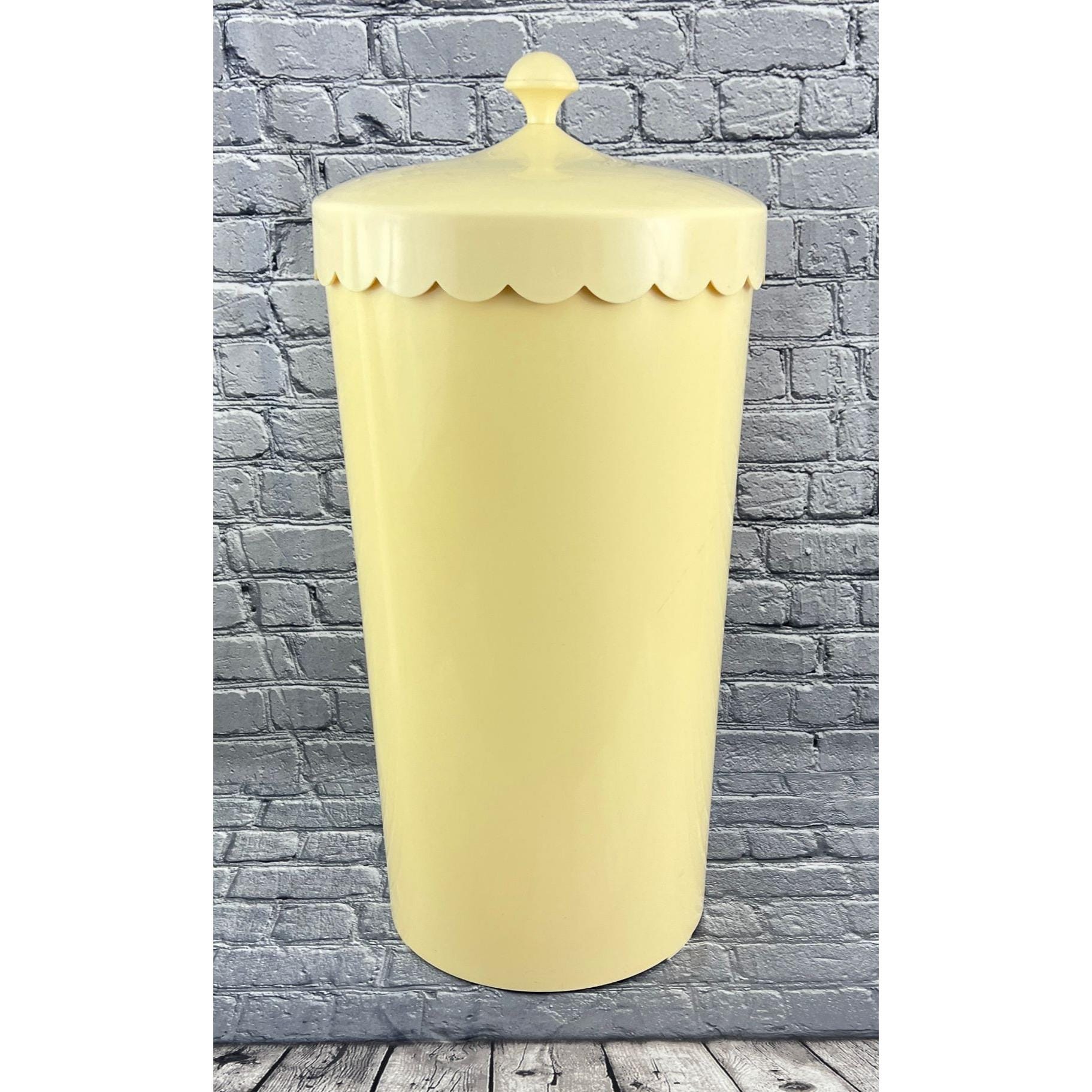 Vintage 1960s Mid Century LAUNDRY HAMPER Waste Basket Flower