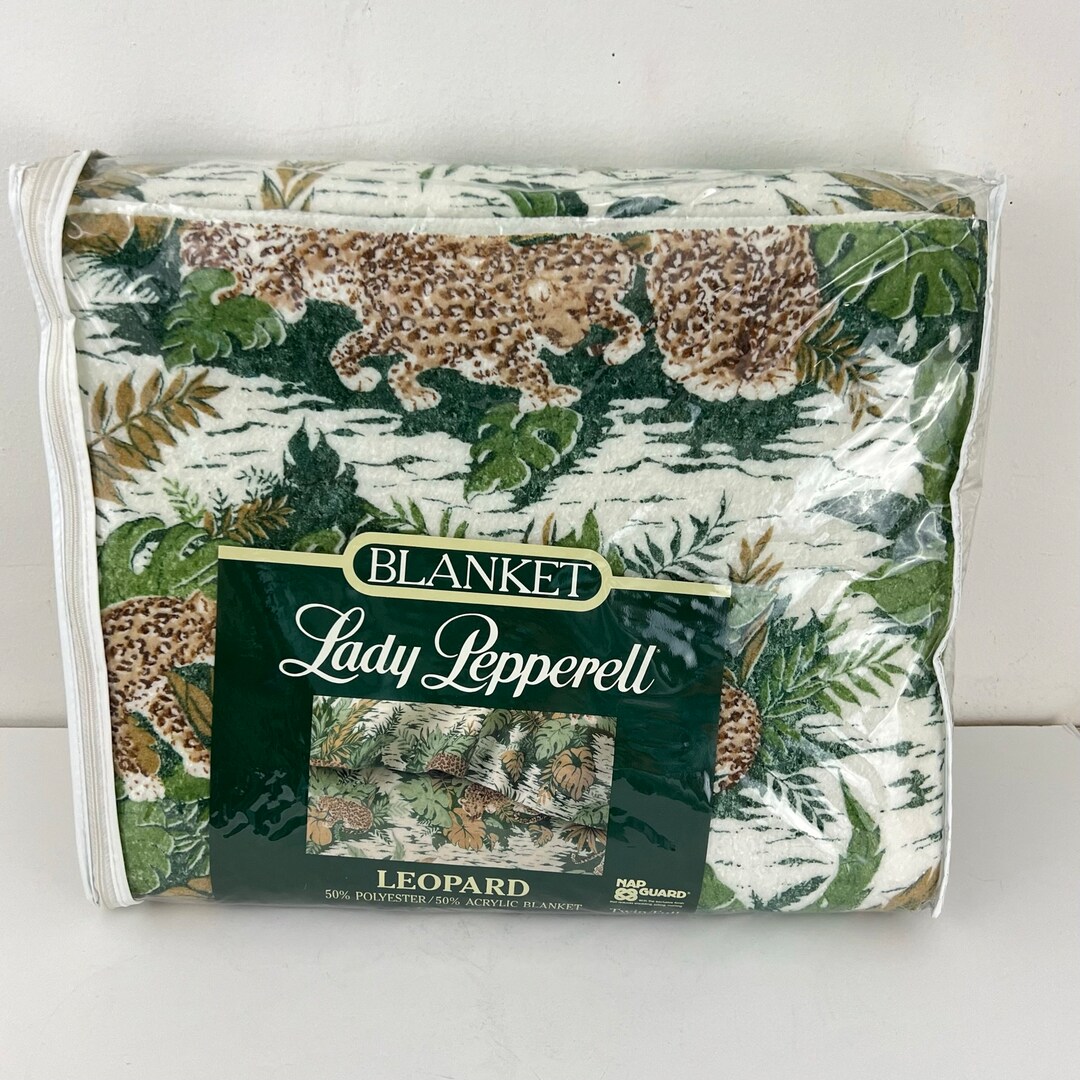 Vtg Lady Pepperell Blanket Leopard Print Twin/full NOS Nap Guard