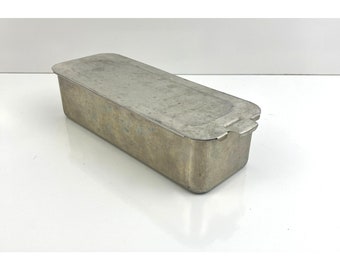Vintage Aluminium Rechteck Schiebe Käse Box Container 10 ""