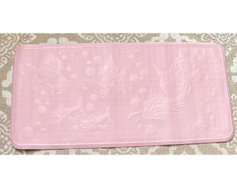 Vintage Rubbermaid Pink Bubble Fish Badewanneneinlage 44 cm x 92 cm Sauber