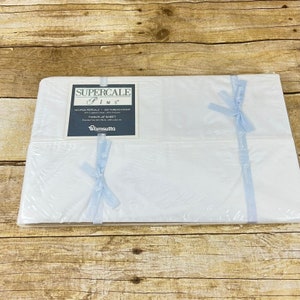 Wamsutta Supercale Plus Sheet White Twin Flat  No Iron Percale NOS