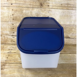 Tupperware Modular Mate Access Mates Storage Bin Hinged lid Blue Seal