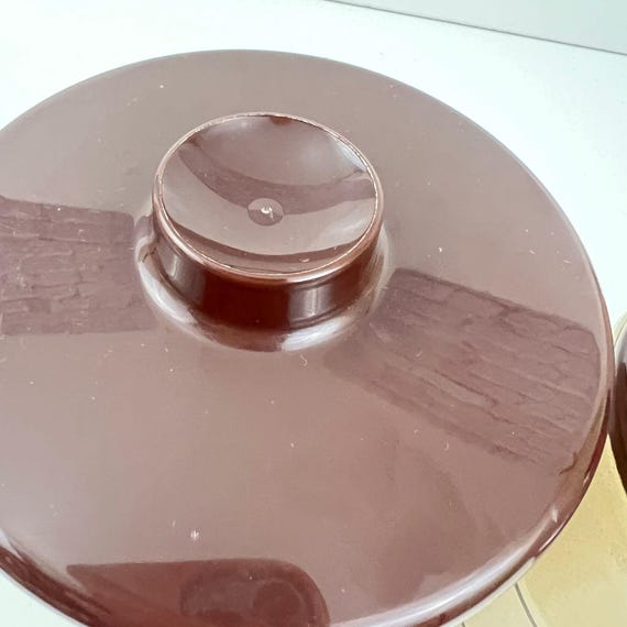 Vintage Kromex Canister Set: Brown Floral Kitchen Storage - 2