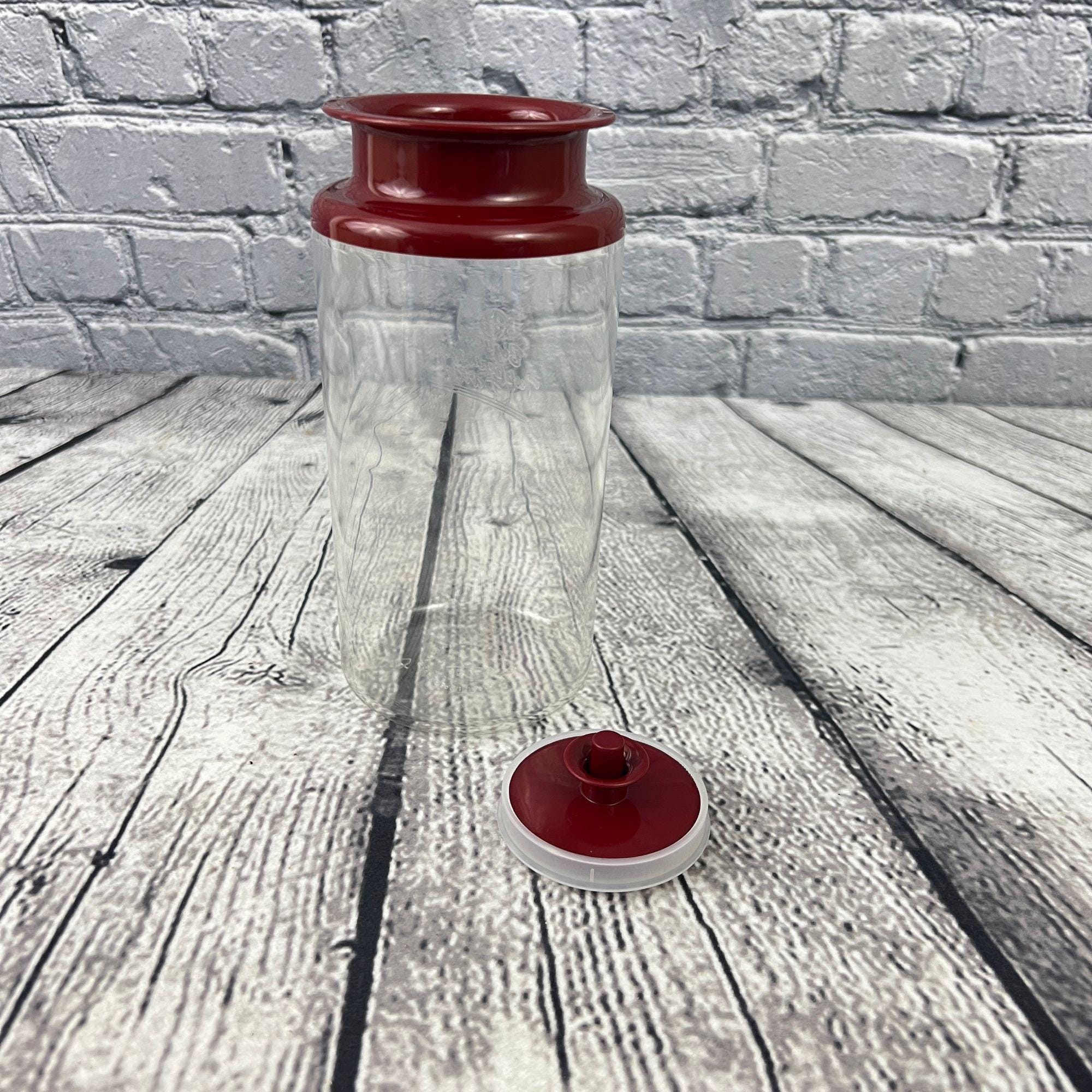 VTG Tupperware Counterparts Clear Acrylic Canister Push-button