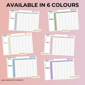 Simple Revision Timetable | Study Planner | Printable Timetable ...