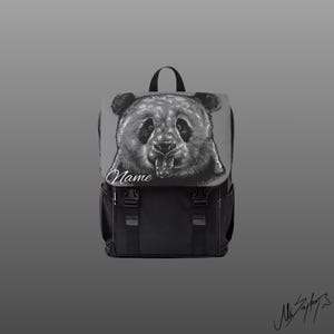 Sac à dos personnalisé pour enfants Panda Sac à dos sur le thème des animaux en cadeau Sac à bandoulière créatif avec art animalier Cartable personnalisé pour enfants - Série BW