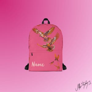 Sac à dos pigeon, cadeau pour filles, cartable pour enfants, cadeau d'anniversaire, sac rose. Sac à dos Animals, sac pour ordinateur portable, sac de livres - série Cloud