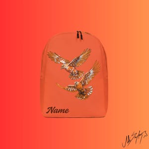 Sac à dos motif pigeon, sac orange, cadeau Sac à dos unisexe personnalisé. Cartable pour enfants, sac à dos de voyage - Série Star