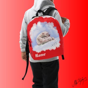 Sac à dos personnalisé ours polaire : équipement unique pour l'aventure arctique.
