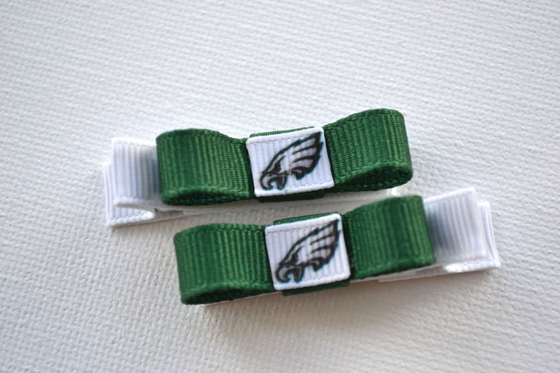 Philadelphia Eagles Bows Philadelphia Eagles Hair Clips hair clips Philadelphia Eagles Stocking Stuffer toddler hair clips Eagles baby