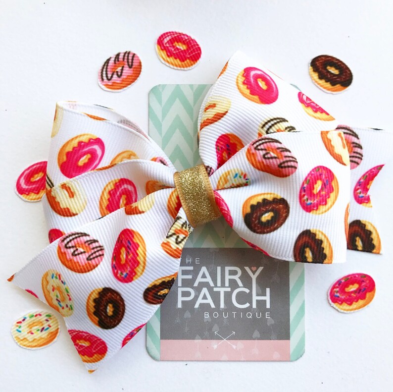 Donut Hair Bow Donut Lover Gift Donut Party Favor Slumber Etsy
