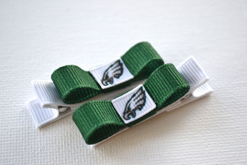 Philadelphia Eagles Bows Philadelphia Eagles Hair Clips hair clips Philadelphia Eagles Stocking Stuffer toddler hair clips Eagles baby