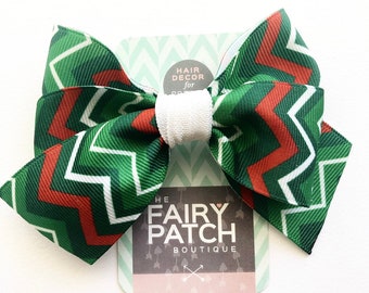 Christmas hair bows, holiday hair bow for girls, Toddler hair bow