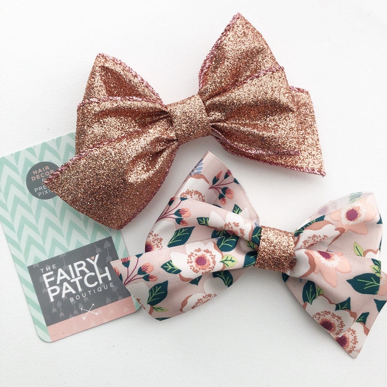 Rose Gold Hair Bows Flower Girl Gift Teen Preteen Girls Bows Etsy