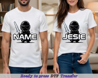 Personalized Star Wars Name DTF Transfer, Custom Space Warrior Ready To Press Heat Transfer, Custom Name Shirt Decal Print