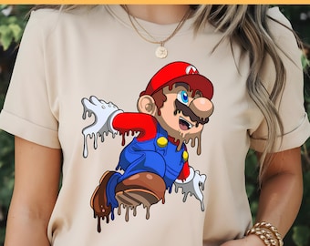 DTF Watercolor Super Mario, Mario Bross, Mario, Video Game Dtf, Mario T-Shirt DTF Design, DTF Transfer, Ready To Press, Direct to Film