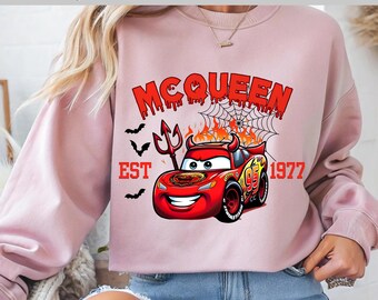 McQueen Halloween DTF Transfer Print, Kids Shirt Heat Transfer, Spooky Race Car Design, Boys Halloween Shirt Iron On, Ready to Press