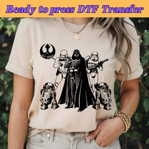 DTF Star Wars, Star Wars Silhouettes, Star Wars Logo Print, Darth Vader, Star Wars Drawing, DTF Transfer, Ready To Press, Direct to Film