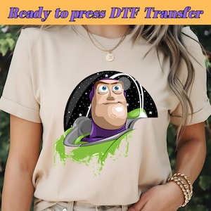 Buzz Lightyear DTF, Toy Story Space, Astronauta de dibujos animados, Cara de Buzz Lightyear, Toy Story, Transferencia DTF, Listo para imprimir, Directo a película