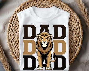 Transferencia térmica lista para planchar para papá león, El Rey León DTF, Día del Padre, calcomanía para papá rey fuerte