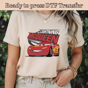 Lightening McQueen DTF, Race Car Dtf, Car Racing, McQueen Birthday DTF T-Shirt Design, Cartoon Character, DTF Transfer, Best for Printing