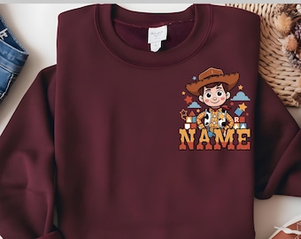 Personalized Toy Story Woody Name DTF Transfer, Custom Cowboy Cartoon Ready To Press Heat Transfer, Custom Name Shirt Decal Print