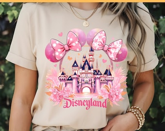 DTF Disneyland Castle, Coquette Bow Castle Png, Magic Kingdom Png, Cute Disney Castle, DTF Transfer, Ready To Press, Direct to Film