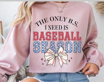 The Only B.S." Baseball Bow DTF, Unique and Playful Graphic for Baseball Enthusiasts, DTF Transfer, Ready To Press, Direct to Film