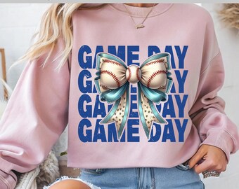 Game Day DTF Baseball Coquette Bow DTF, Baseball School Spirit, Game Day Gift, Celebration, DTF Transfer, Ready To Press, Direct to Film