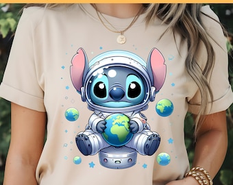 DTF Astronaut Stitch, Cute Stitch, Stitch Space, Stitch DTF T-Shirt Design, Astronaut Design, DTF Transfer, Ready To Press, Direct to Film