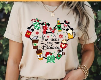 Drinks DTF, I'm Here For The Drinks, Disney Snack Goals, Snacks Print, Best Drinks, DTF Transfer, Ready To Press, Direct to Film