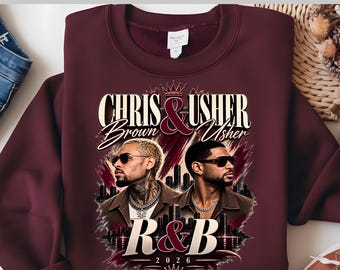 Chris Brown Usher R&B Tour 2026 DTF Transfer Ready To Press Concert Shirt RB Legends Music Fan Heat Transfer Tour Merch Design