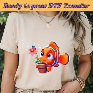 Finding Nemo DTF, Flowering Nemo, Pixar Nemo DTF, Underwater World, Nemo T-Shirt DTF Design, Dtf Transfer, Ready To Press, Direct to Film