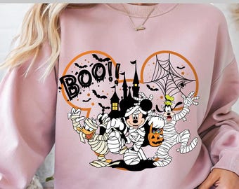 Disney Halloween Mummy DTF Transfer, Mickey Mouse Donald Goofy Trick or Treat DTF Print, Cute Spooky Costume, Ready to Press, Direct to Film