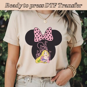 Princess Rapunzel DTF, Magic Kingdom, Mickey Mause Castle, Disney Princess DTF, Cindirella, Rapunzel Design, DTF Transfer, Best for Printing